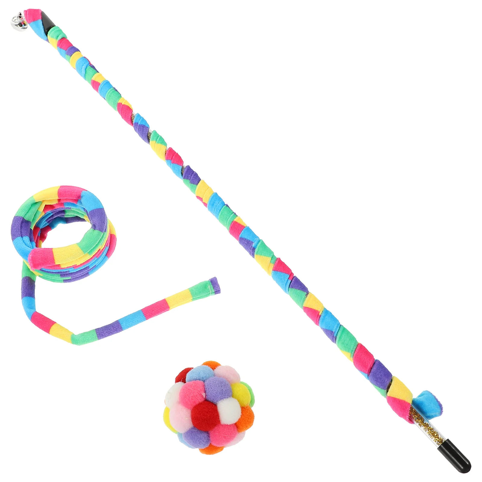 

Cat Toy Teaser Wand Kitten Pet Stick Exercise Play Funny Toys Rod Interactive Playing Catnip Wands Ribbon Scratching Chasing
