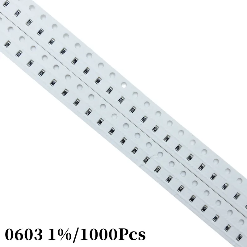 

1000Pcs 0603 1% Smd Resistor 100R 120 150 240 330 360 430 470 510 680 820Ohm 1K 10K 22K 24K 33K 36K 51K 200K 1M 2.2M 3.3M