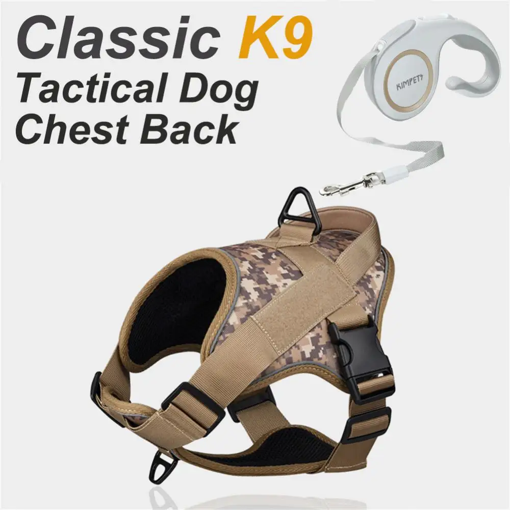 

Dog Harness Large Dog Training Tactical Chest Back K9 Pet Chest Harness Vest Type Reflective Dog Rope Dog Accessories
