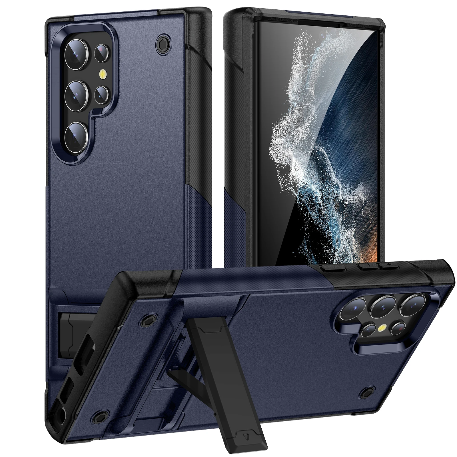 Hybrid Armor Kickstand Case For Samsung Galaxy S23 Ultra S22 Plus S21 S20 FE A13 A53 A73 A33 5G Shockproof Phone Cover Coque
