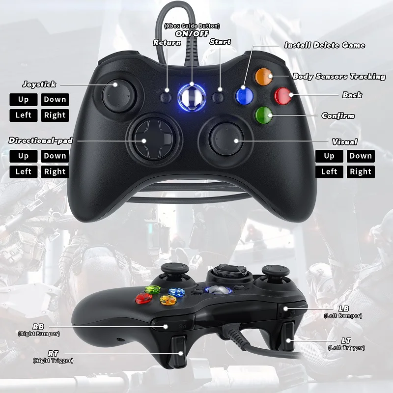 Контроллер для Xbox 360 — геймпад с эффектом Холла и двойной вибрацией поддержка