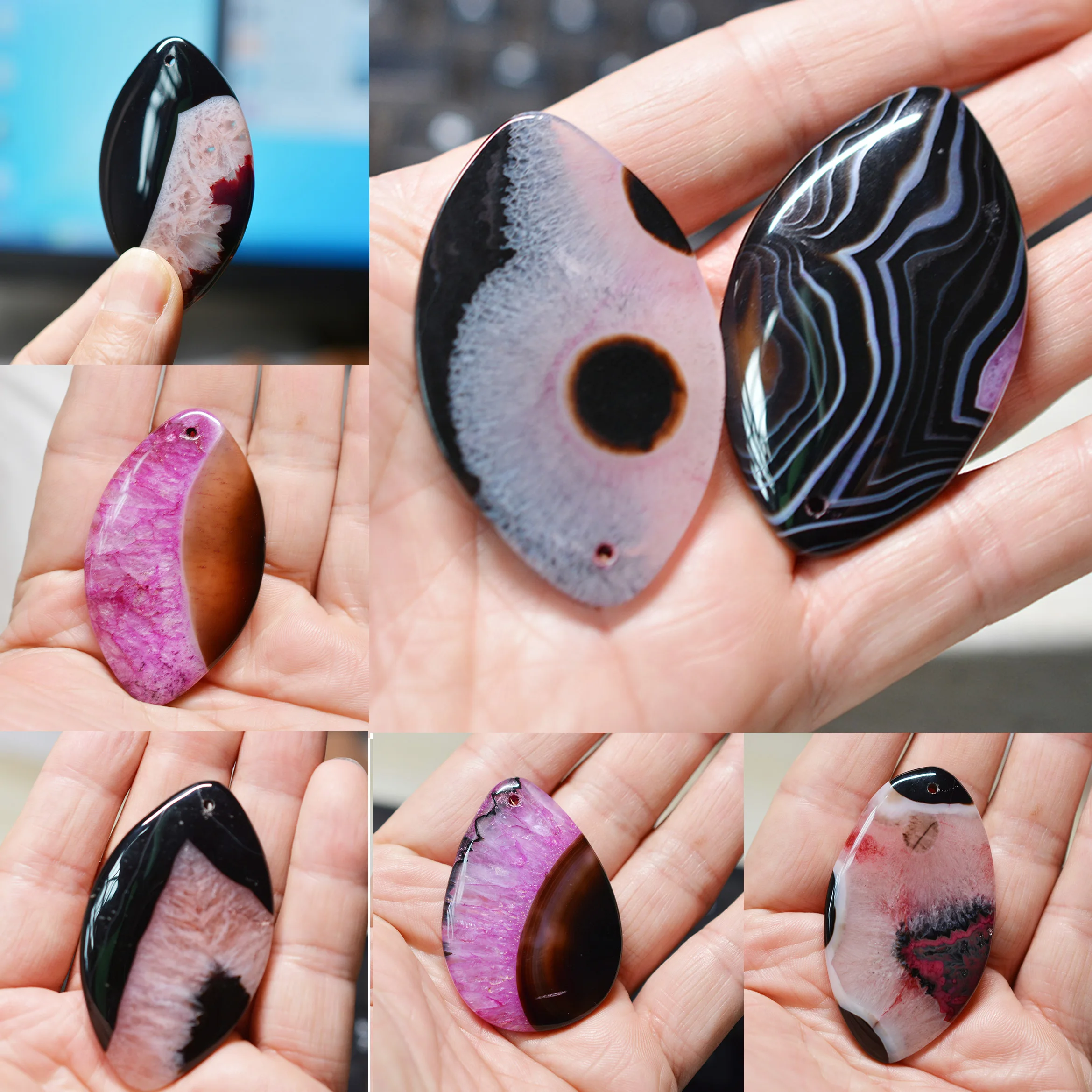 

Natural Stone Pendants Drop shape Exquisite Agates Charms for jewelry making necklace bracelet accessories For Jewelry Making