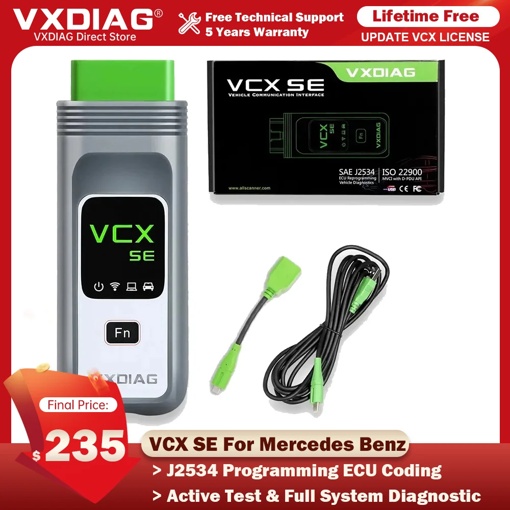 

VXDIAG VCX j2534 Программирование ЭБУ VX408 SE для Mercedes Benz C6 ECU Кодирование Doip Все системы диагностические инструменты Пожизненное бесплатное обновление