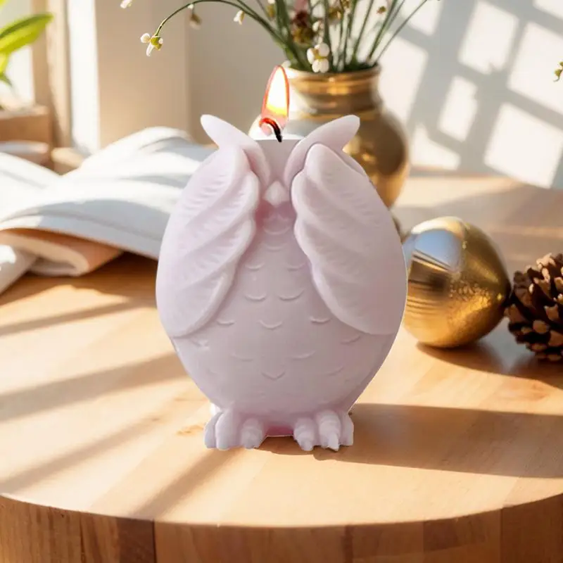 Owl Candle Mold Reusable Soapbar Silicone Mould Non-Stick Resin Casting For Crafting Owl-Shaped Soap