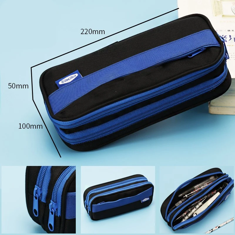 

Korean Large Capacity Pencil Pouch Canvas Student Multi Layer Stationary Pen Stationery Pouch Classic Pencil and Eraser Set