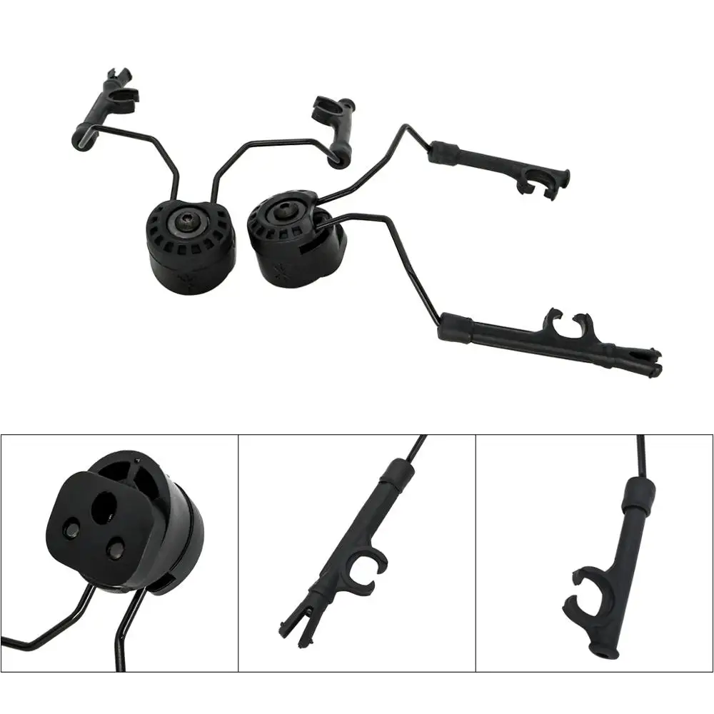 ARC Rail Adapter Helmet bracket Left & Right Side Attachments for Peltor Comtac Headphones,1 Pair BK