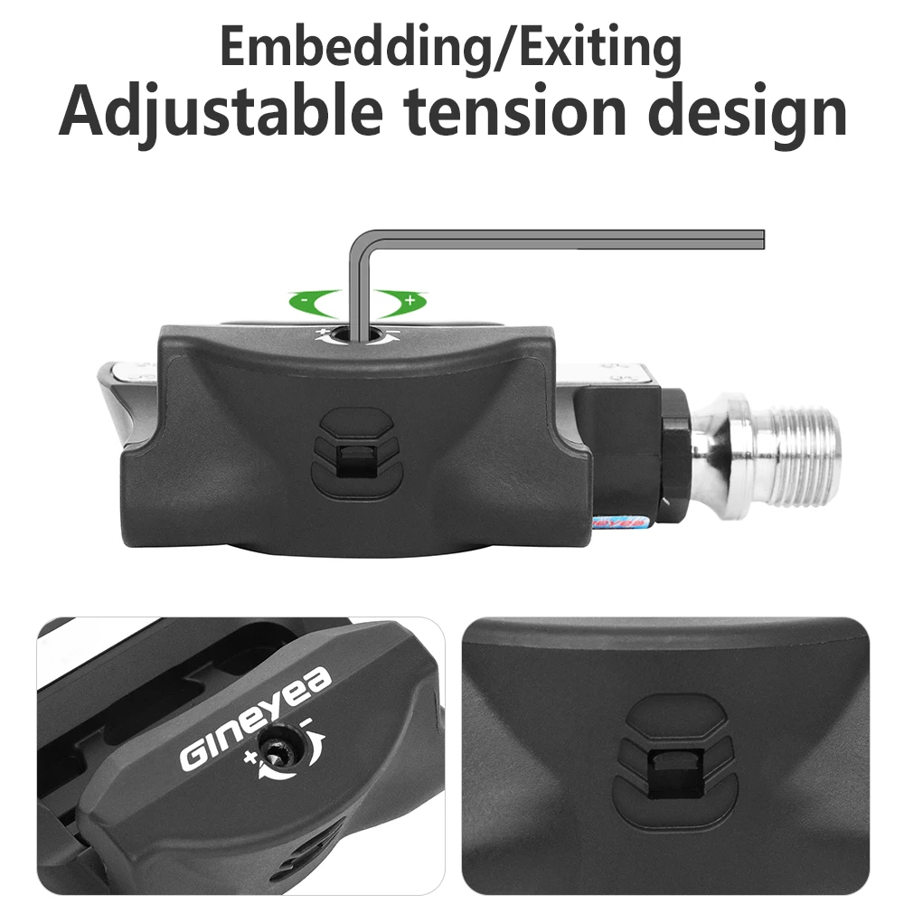 Педали для шоссейного велосипеда Gineyea самоблокирующиеся черные зеленые красные