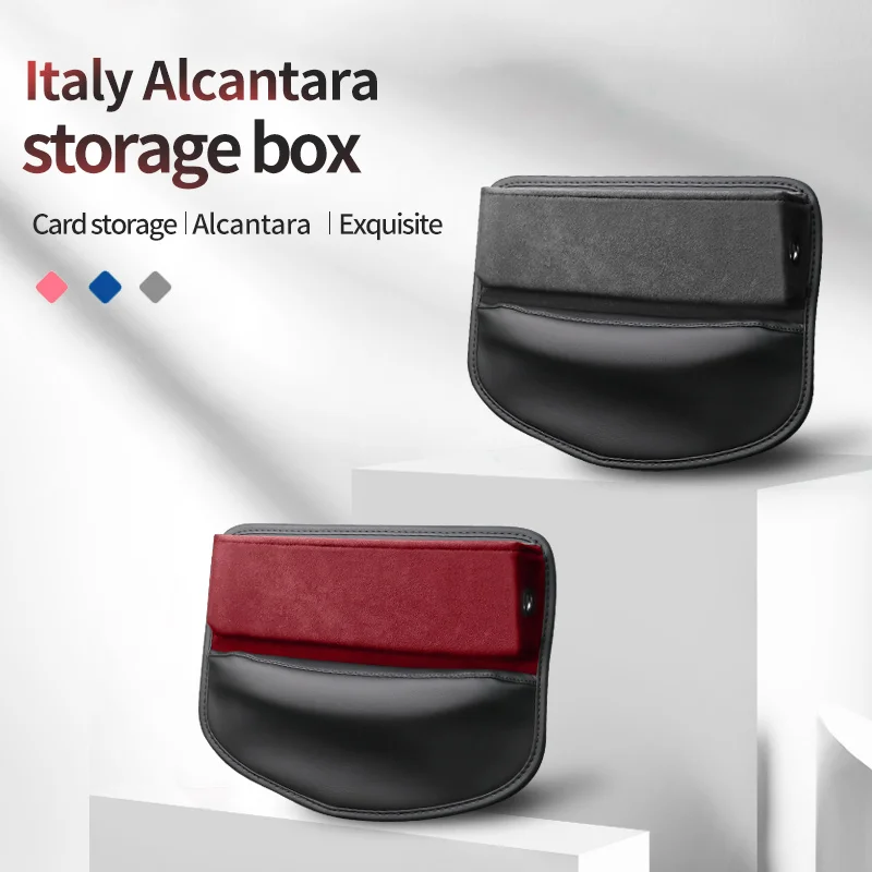 

Alcantara Car Interior Seat Gap Organize Storage Box Multifunction Card Phone Holder Bag Center Console Crevice Filler Pockets