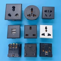 universal ac power outlet multifunctional brass black ce pdu 3p 250v 13a us eu uk 10pcs