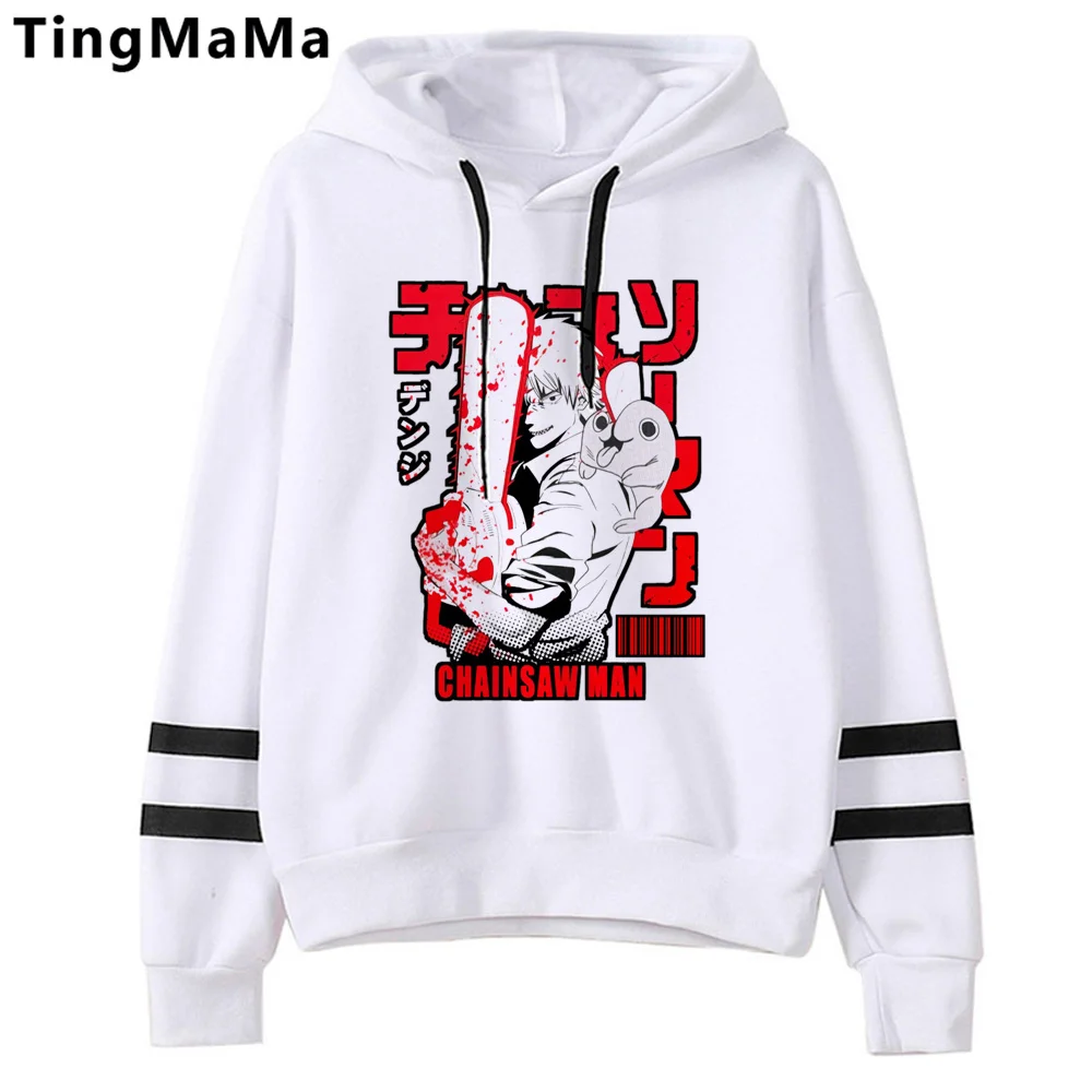 

chainsaw man hoodies women Korean style anime 90s Winter clothes Hood female vintage sweater