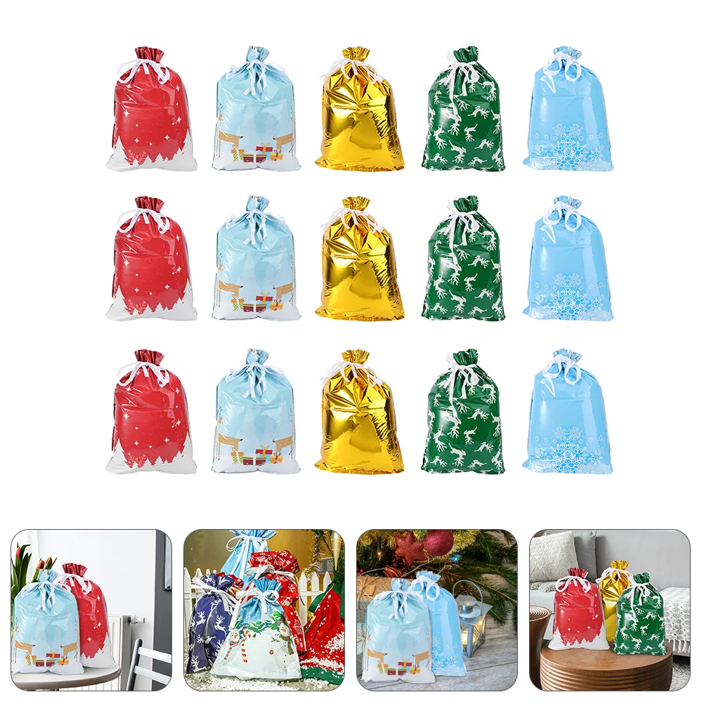 

Christmasgift Drawstring Candy Santa Holiday Treat Pouch Present Treats Packaging Backpack Favor Festivalparty Pouches Goodie
