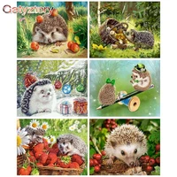 gatyztory frame paint by numbers handpainted coloring by numbers modern hedgehog animals paint for painting home decoration gift