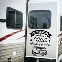 custom name spanish welcome to our house camper rv motorhome sticker decal vinyl camping travel home decor