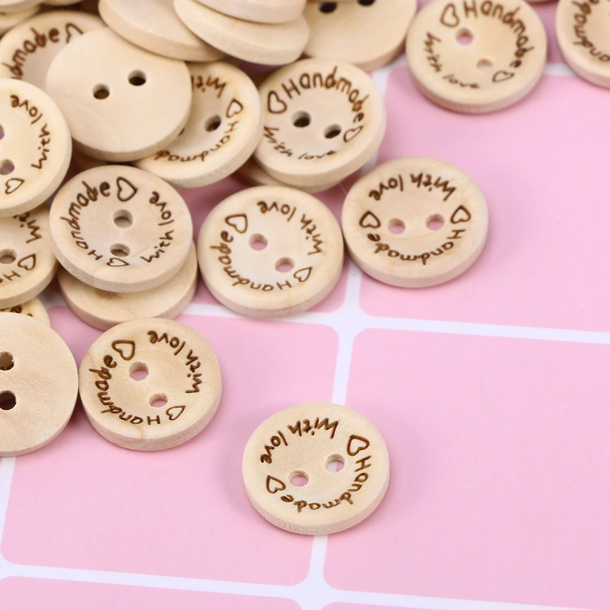 

Button Wood Wooden Handmade Craft Sewing Buttons Holes Love Round Decor Natural Decorative Vintage Shirt Rustic Scrapbook Suit