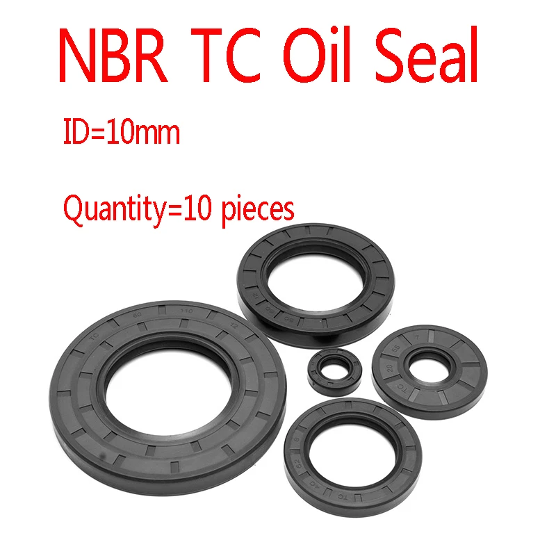 

10Pieces TC Black Nitrile Rubber Gasket Oil Seal Inner Diameter 10mm High-quality Radial Shaft Seals 10x15x5 10x19x5 10x21x6