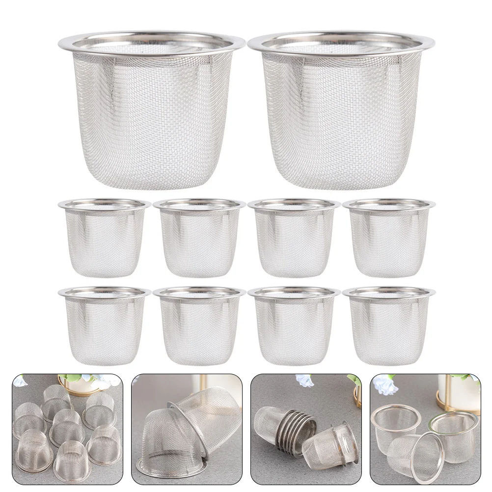 

10 Pcs Mesh Tea Filter Colander Strainer Tea Strainer Colander Metal Tea Strainer Teapot Filter Liner Injector Teapot Infuser