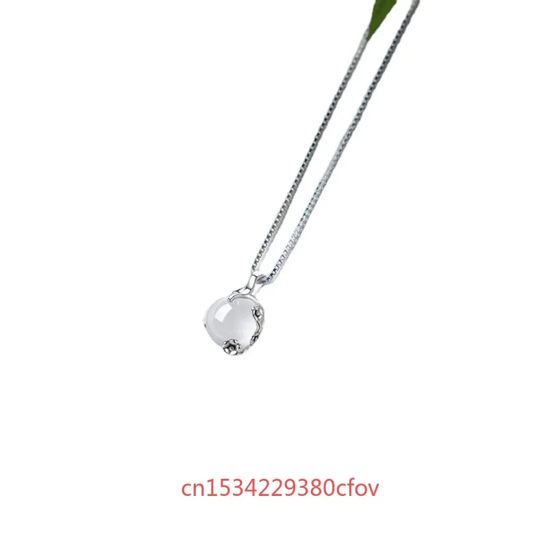 Ожерелье с подвеской в виде цветка сливы из натурального агата и нефрита