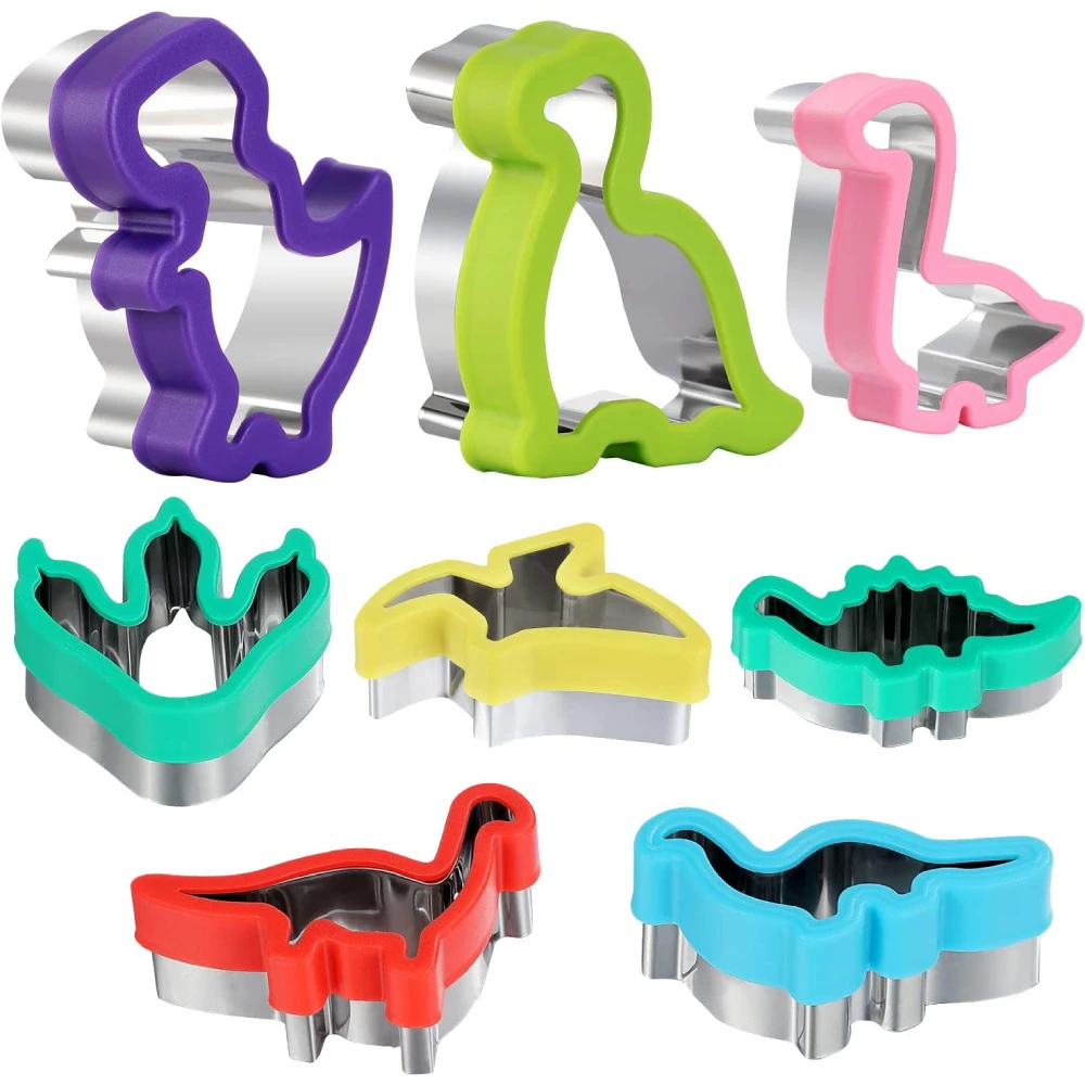 

8 шт., детские формы из нержавеющей стали с рисунком динозавра