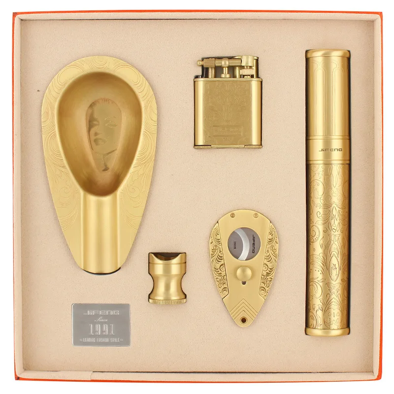 

"Cigar Lighter Set Contains Cigar Lighter Sharp Cigar Knife Cigar Ashtray Cigar Holder Cigar Mouthpiece High End Gift "