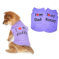 cute dog vest shirt clothes pet cat puppy t shirts love mommy daddy solid sleeveless rabbits kitten costumes