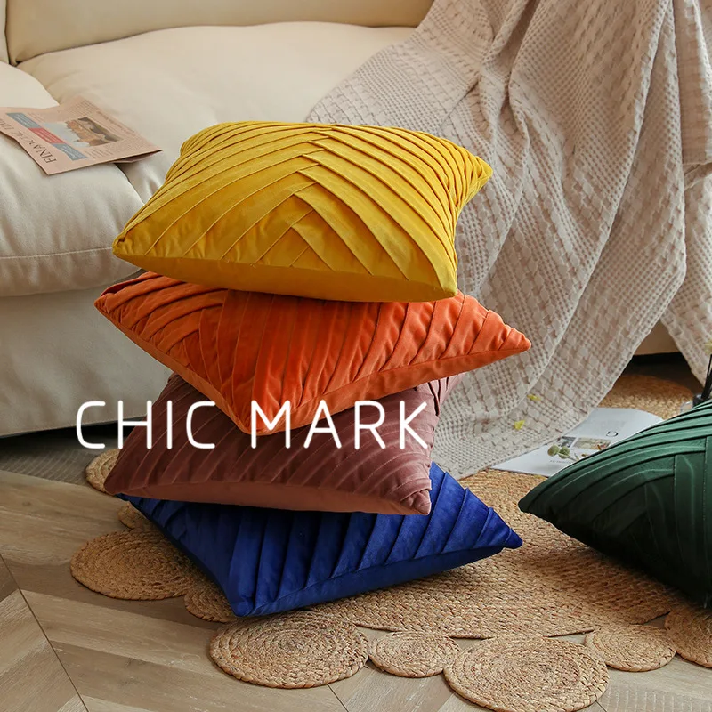 

Tiktok Cross-Border Hot Sale Ins Wind Crumpled Herringbone Sofa Pillow Cases Living Room Sofa Cushion Backrest Pillow