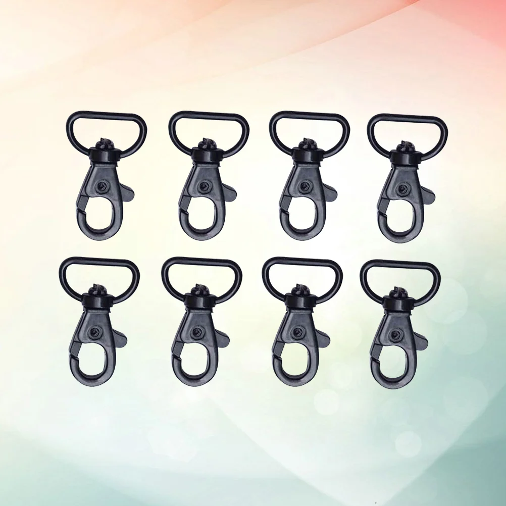 

8pcs Keychain Hooks with Swivel D-rings Heavy Duty Snap Lobster Claw Clasp Hooks for Lanyard (Black)