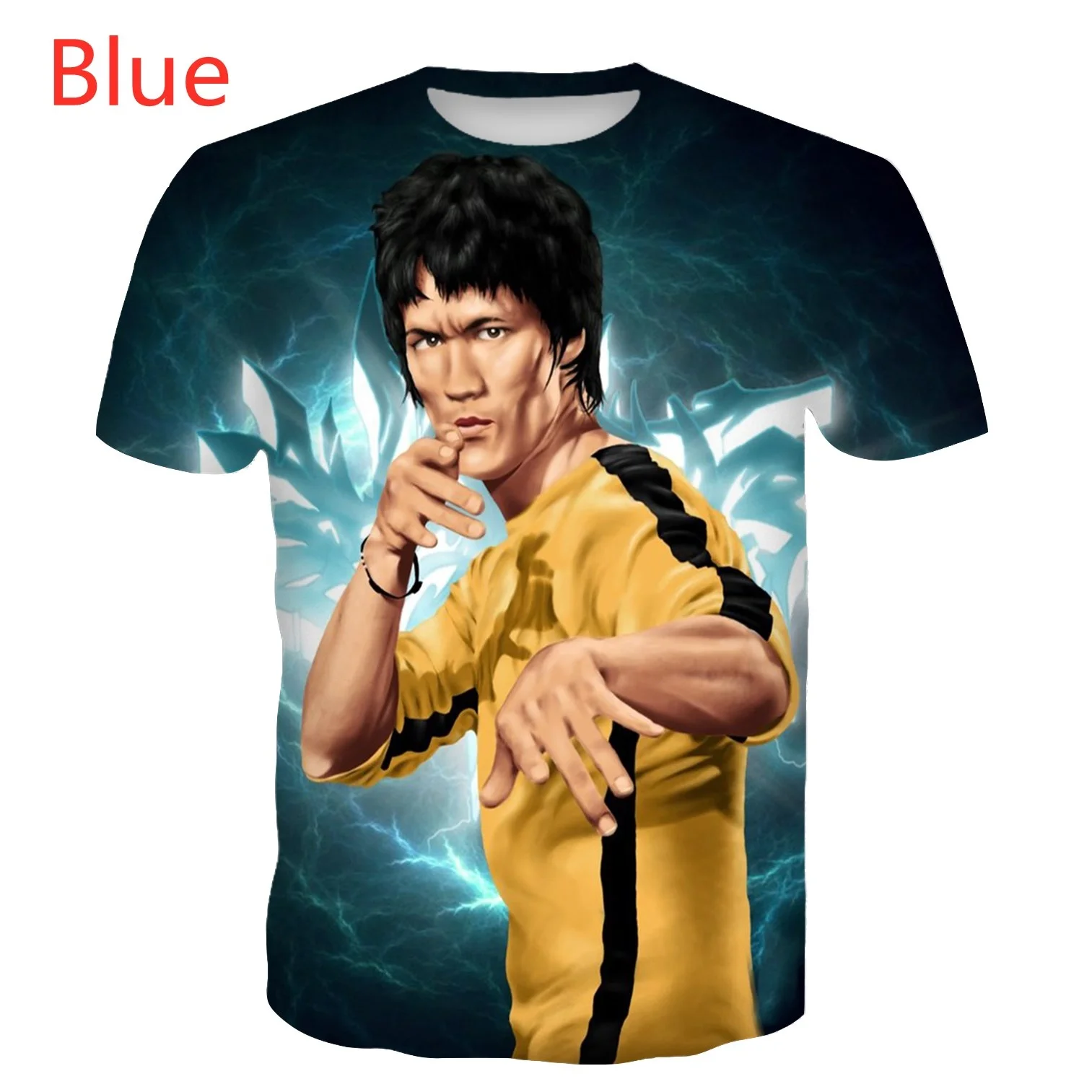 

Футболка мужская с коротким рукавом, модная тенниска 3D в стиле хип-хоп, повседневная майка с принтом Брюса Ли, новинка