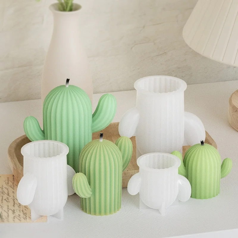Силиконовая форма для подсвечника в виде кактуса сделай сам ароматерапии гипса