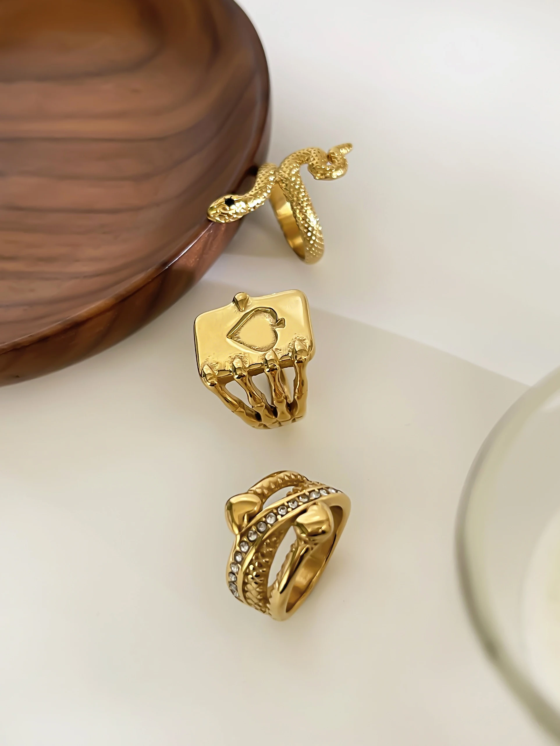 Peri'sBox Водонепроницаемые 18-каратное позолоченное кольцо с волшебной книгой в