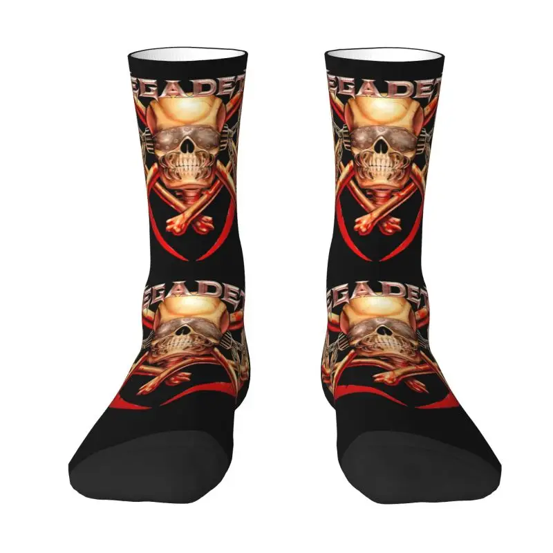 

Носки Megadeths с черепом из тяжелого металла, мужские и женские теплые модные новые короткие носки