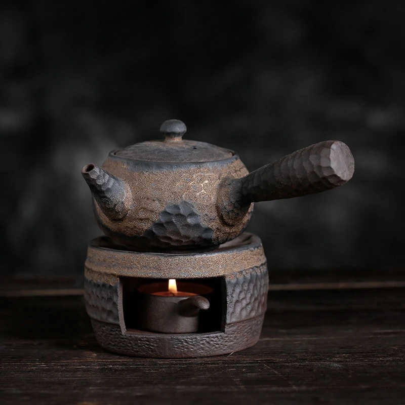 

Japanese Coarse Pottery Handmade Teapot Warmer Ceramic Retro Tea Heater Candle Stand Tea Stove Kung Fu Teapot