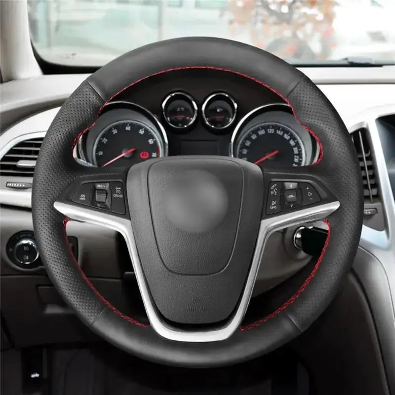 

Hand-stitched Black Leather Anti-slip Car Steering Wheel Cover For Opel Mokka 2012-2019 Insignia 2008-2013 Astra Interior