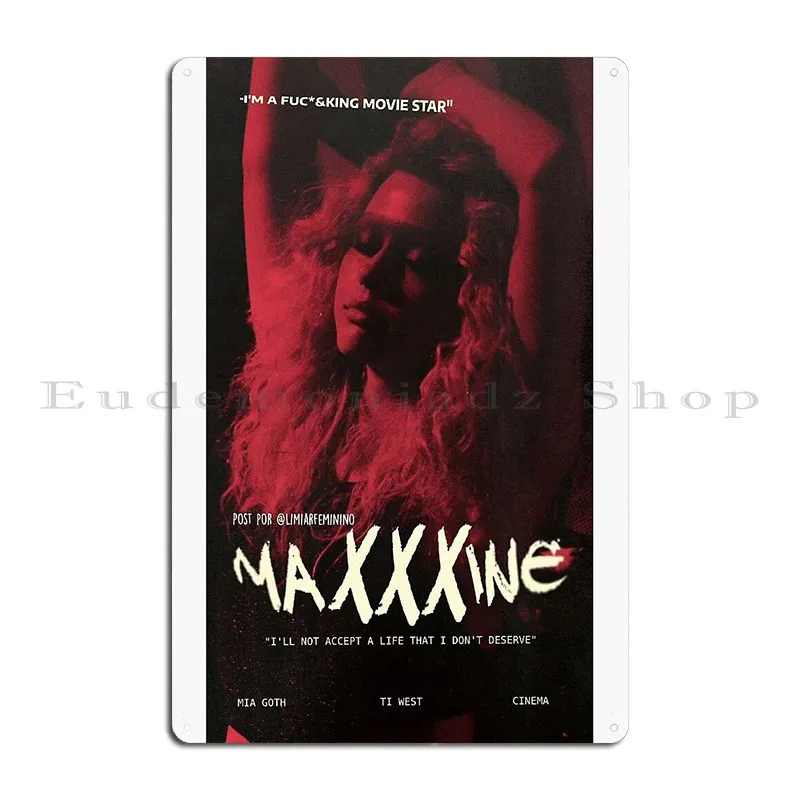 Maxxxine цитата жоржет металлический знак дизайн киноклуба дизайнерский детской