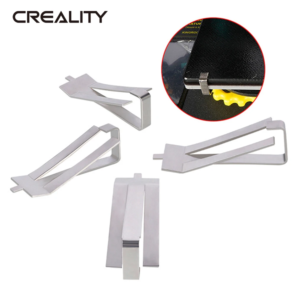 Parts Stainless Steel Glass Heated Bed Clips Clamp Holder Heatbed Clip For Ender 3 V2 Ender3 Pro Cr-10s