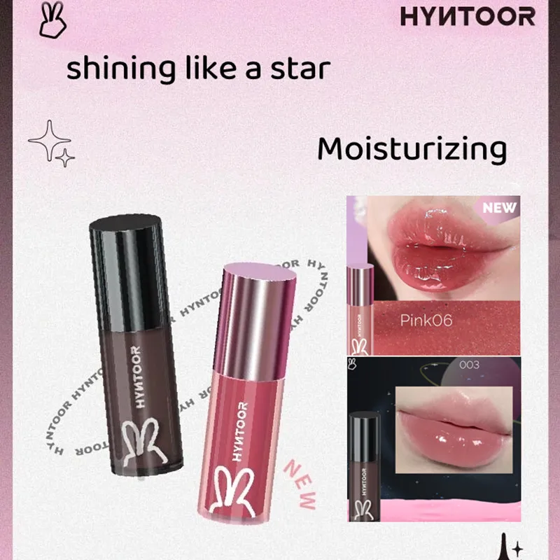 

HYNTOOR Shining Moisturizing Pink Fantasy Planet Lip Glaze Mango Fragrant Mirror Surface Glossy Lip Tint Liquid Lipstick Makeup