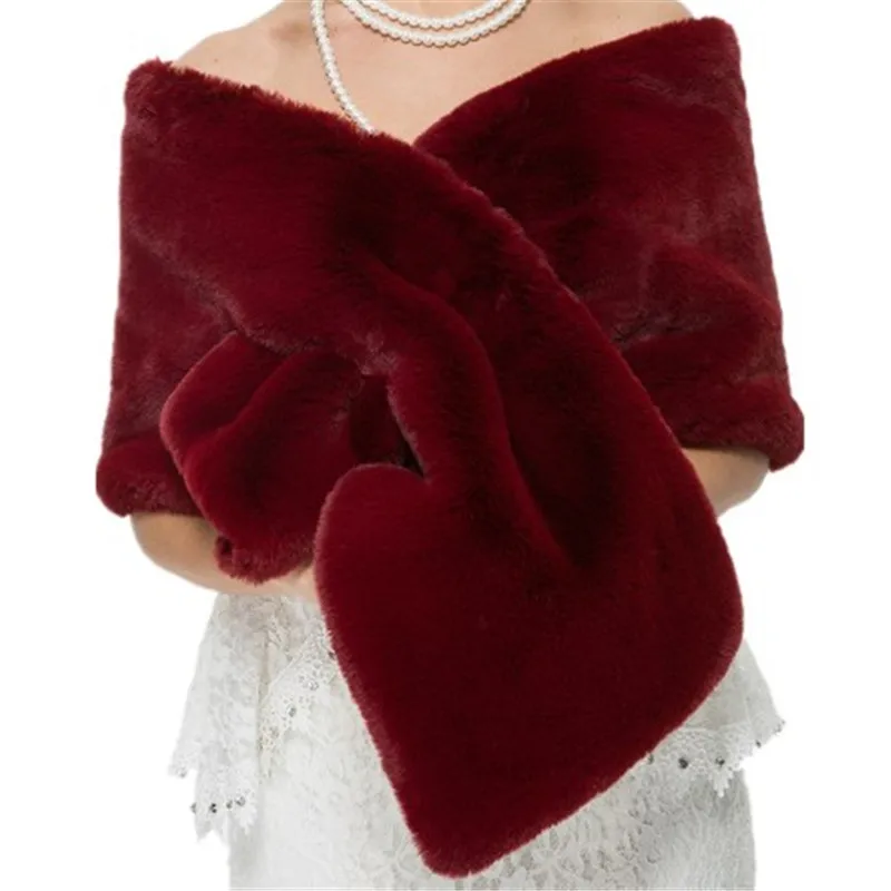Свадебная шаль Qearlstar из искусственного меха Роскошные зимние накидки куртки
