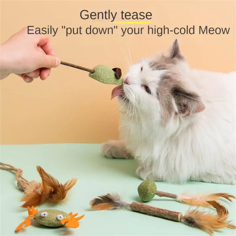 

Catnip Cat Grass Chew Toy To Remove Hair Ball Molar Rod Mouse Chicken Feather Edible Cat Toy Tooth Cleaning Pet Toy Supplies