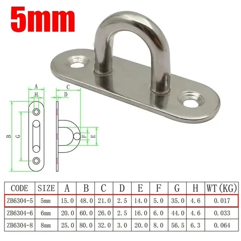 10 шт., 2,36 дюйма, 304, потолочные крючки из нержавеющей стали