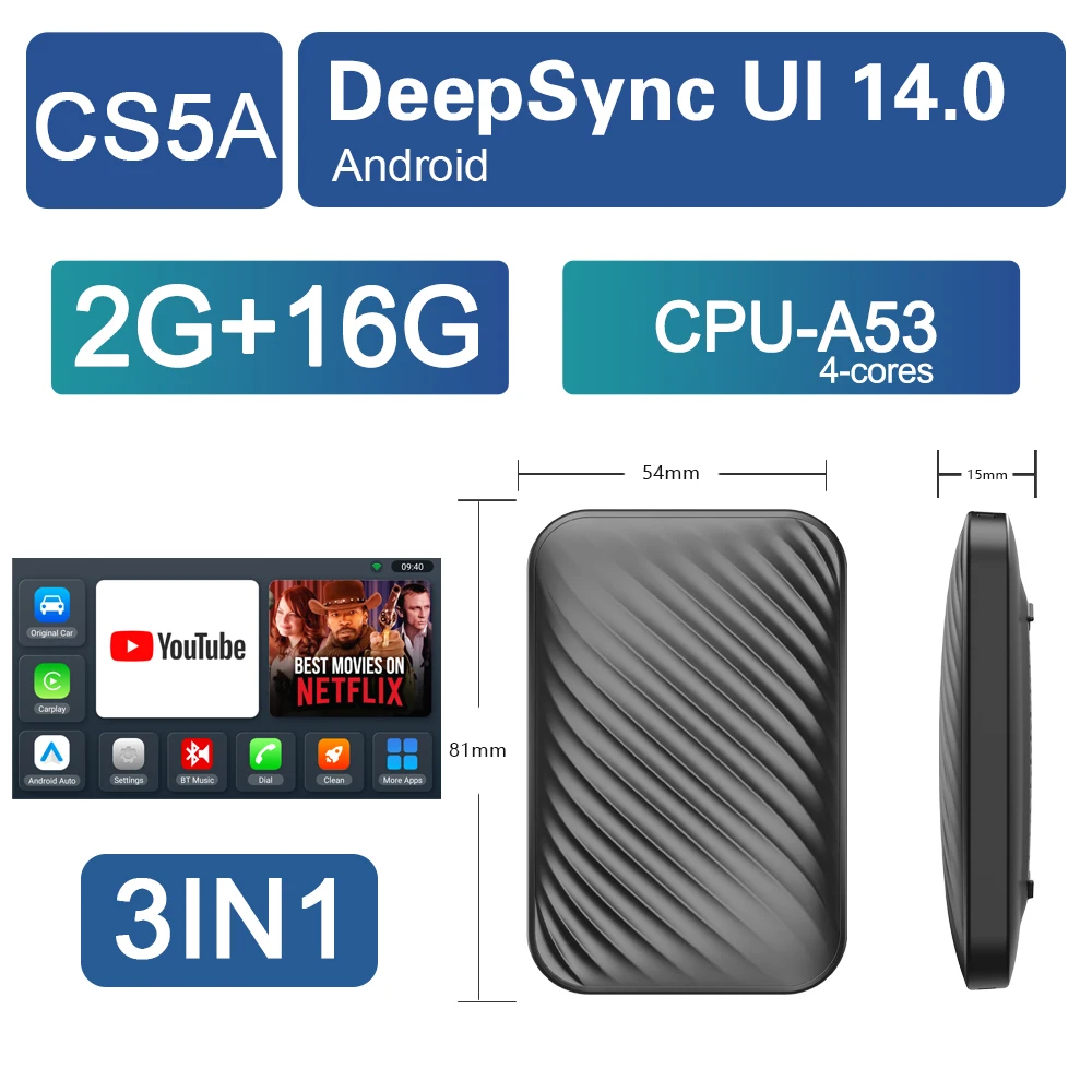 

BYLITU Android Ai Box проводной к беспроводному адаптеру CarPlay беспроводной Android авто ключ для универсального автомобильного мультимедийного видеоплеера