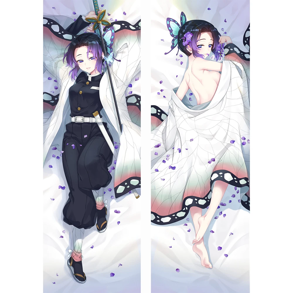 

Demon Slayer:Kimetsu No Yaiba Dakimakura Kochou Shinobur Anime Pillow Cover Otaku Hugging Fullbody Peach skin Case Gifts