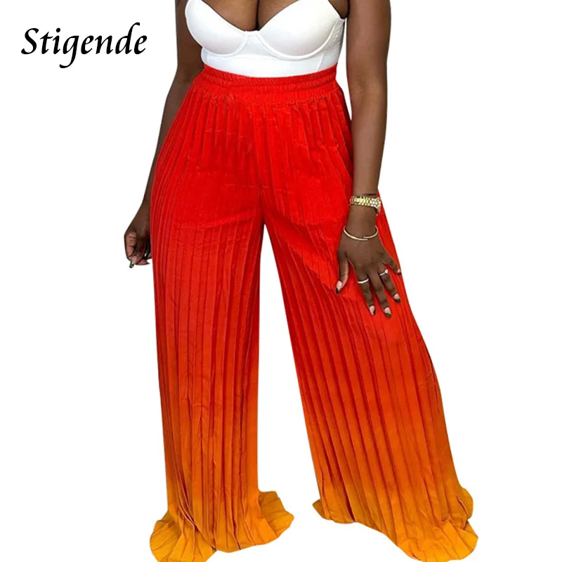 

Брюки женские с широкими штанинами и поясом на резинке