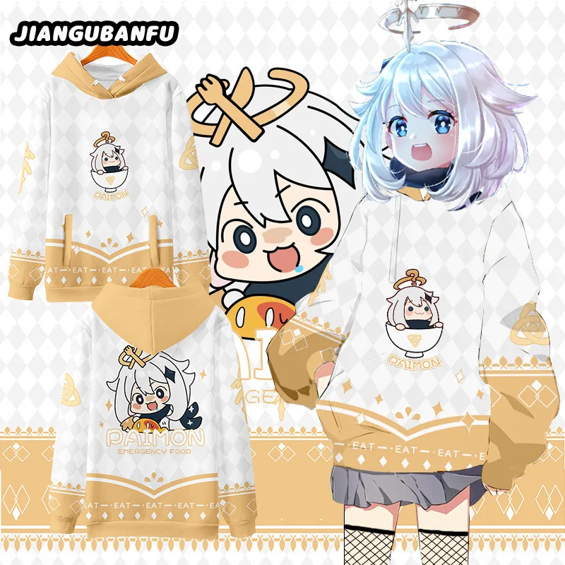 

Аниме игра Genshin Impact Paimon Косплей Костюм для взрослых унисекс Хэллоуин милый плюшевый тонкий стиль толстовка на молнии куртка брюки