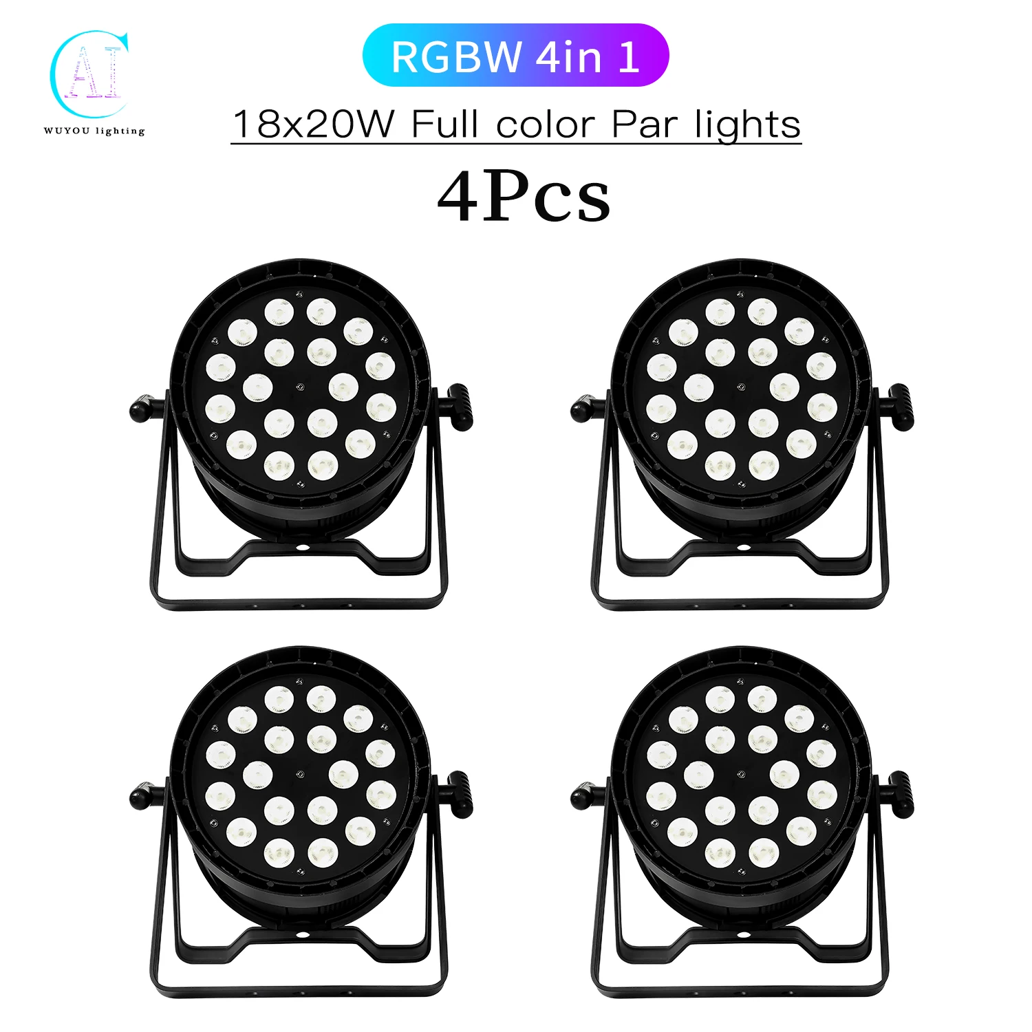 

4Pcs/Lots LED Par Light 18x20W High Power LED Beads RGBW 4 in 1 Aluminum Stage Light DMX Control DJ Disco Stage Lighting