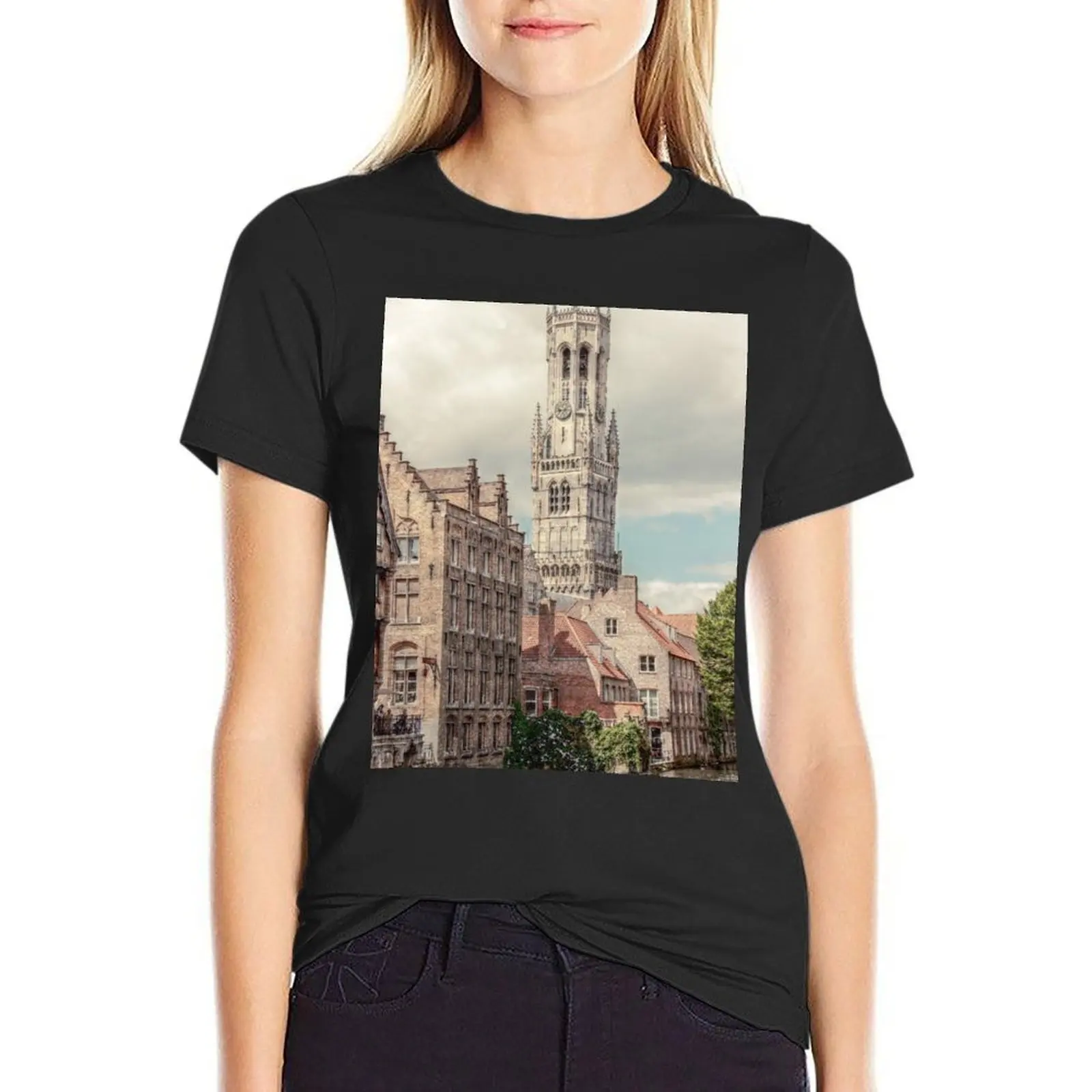 Футболка Belfry The Tower Bruges Romantic Canal женская быстросохнущая одежда в стиле хиппи