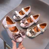 Spring Kids Princess Shoes Children T Bar Shoes Baby Girls Fashion Shos Toddler Ballet Flats Sweet Shoes  Pearls Appliques Shoes 2