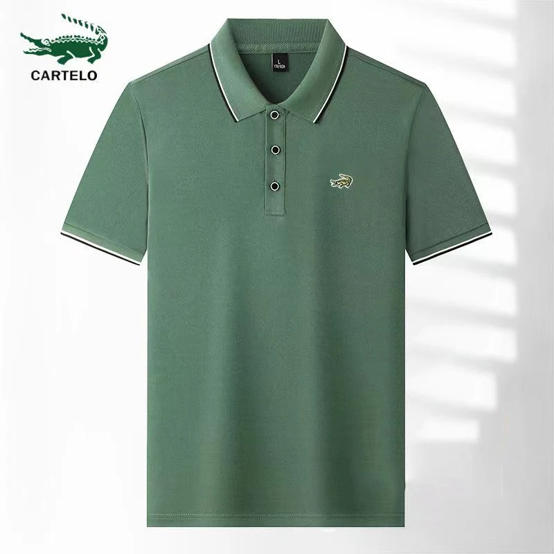 

2023 CARTELO Summer New Men's T-Shirt Turn-Down Collar Embroidered POLO Sports Leisure Business Bottoming Shirt Short Sleeve
