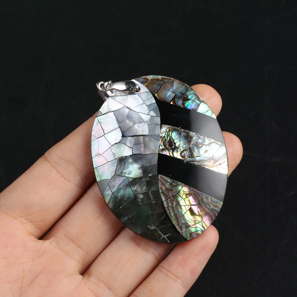 

Necklace Pendant Natural The Mother Of Pearl Splicing Oval Pendant For jewelry making DIY Necklace Accessory