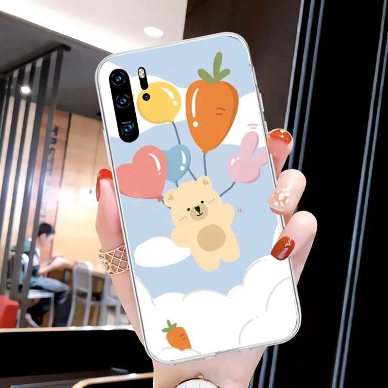 Мультяшный милый чехол для телефона с медведем Huawei P20 P40 Lite P30 Pro P Smart 2019 Nova 3e 6 Se