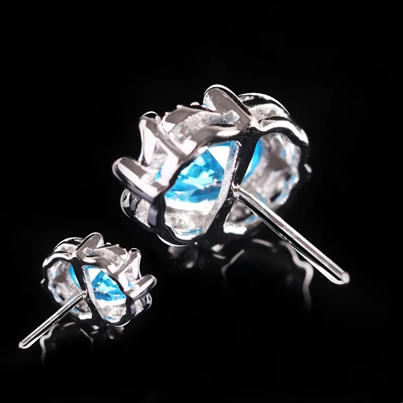 Модные серьги NY модные с морским голубым кристаллом украшения модный бренд