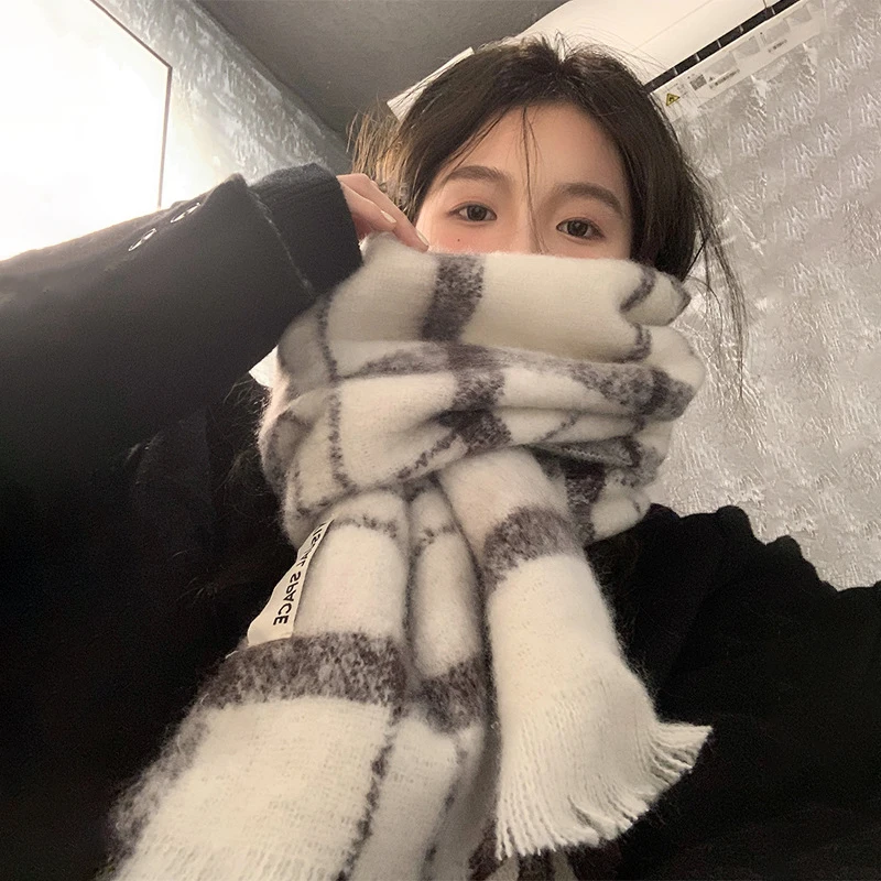 New Soft Winter Women's Cashmere Scarf Wearable Blanket Multi-style Warm Tassel Thickened Wrap Shoulder Cape